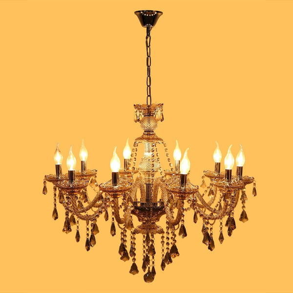 Ridgeyard Modern Luxurious 10 Lights K9 Crystal Chandelier  (Cognac Color)-Ridgeyard-