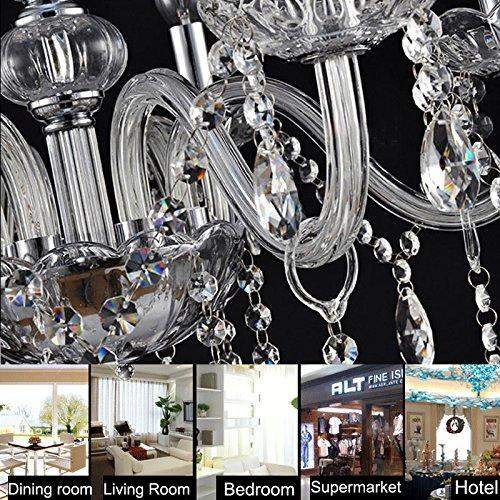 Ridgeyard Elegant Crystal Lamp Fixture Pendant 6 Light-Ridgeyard-