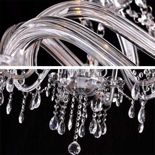 Ridgeyard Elegant Crystal Lamp Fixture Pendant 6 Light-Ridgeyard-