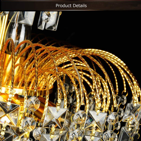 Ridgeyard 4 Lights Crystal Chandelier-Ridgeyard-