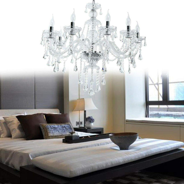 Ridgeyard Clear 10 Lights Modern Luxurious K9 Crystal Chandelier-Ridgeyard-