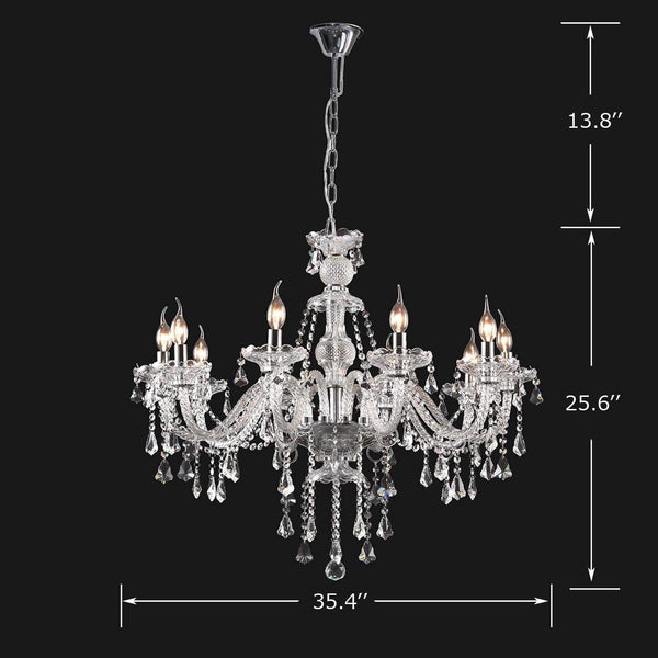 Ridgeyard Clear 10 Lights Modern Luxurious K9 Crystal Chandelier-Ridgeyard-