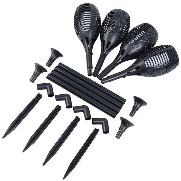 Ridgeyard 4Pcs 96LED Waterproof Solar Tiki Torch Light Dancing Flickering Flame Lamp-Ridgeyard-