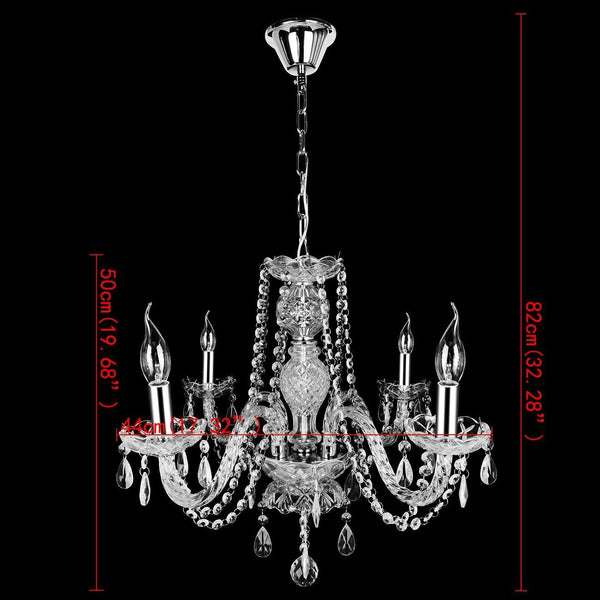 Ridgeyard 4 Lights Modern Luxurious Crystal Chandelier-Ridgeyard-