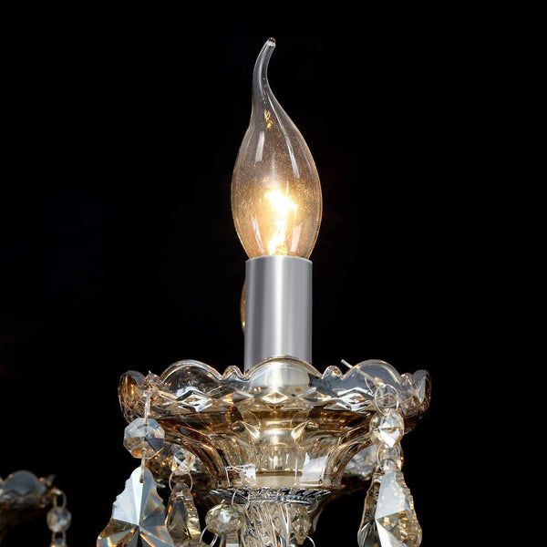 Ridgeyard  k9 Crystal Cognac Chandelier Light E12 Bulbs (8 Lights)-Ridgeyard-