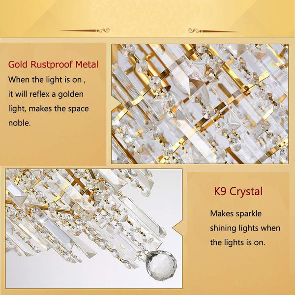 Ridgeyard 4 Lights Crystal Chandelier-Ridgeyard-