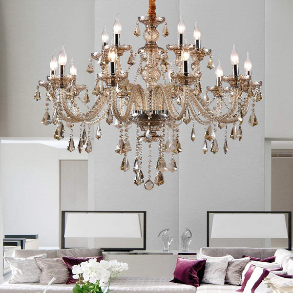 Ridgeyard E12 15 Ligths Crystal Candle Style Chandelier-Ridgeyard-