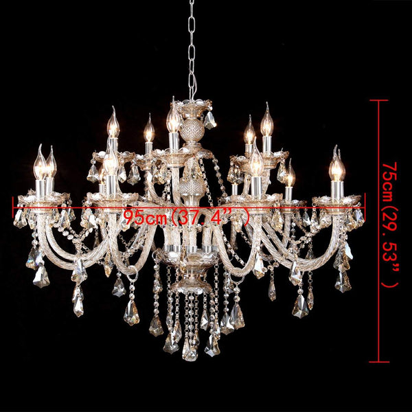 Ridgeyard E12 15 Ligths Crystal Candle Style Chandelier-Ridgeyard-