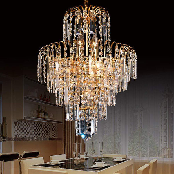 Ridgeyard 4 Lights Crystal Chandelier-Ridgeyard-