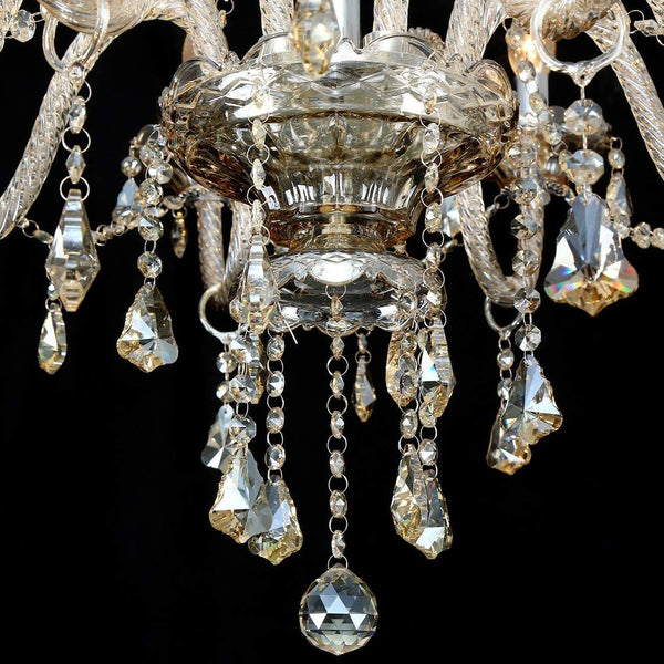 Ridgeyard  k9 Crystal Cognac Chandelier Light E12 Bulbs (8 Lights)-Ridgeyard-