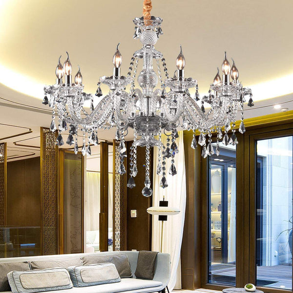 Ridgeyard Clear 10 Lights Modern Luxurious K9 Crystal Chandelier-Ridgeyard-