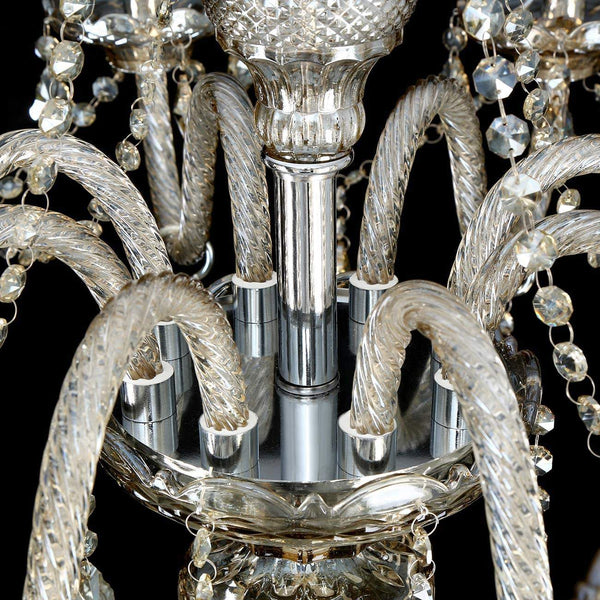 Ridgeyard  k9 Crystal Cognac Chandelier Light E12 Bulbs (8 Lights)-Ridgeyard-