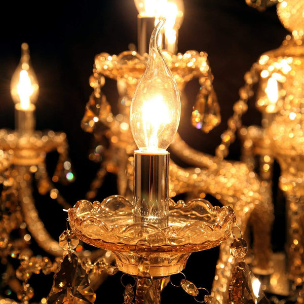 Ridgeyard E12 15 Ligths Crystal Candle Style Chandelier-Ridgeyard-