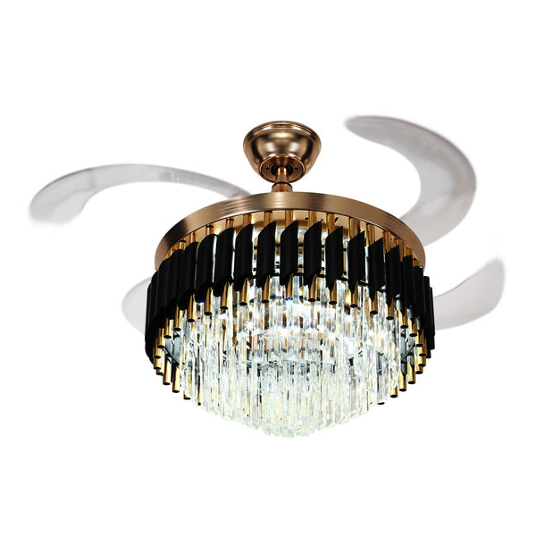 Ridgeyard 42" Crystal Ceiling Lamp Fan Light