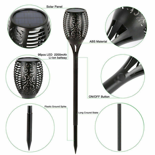 Ridgeyard Solar Outdoor 3 Modes 96 Led 31'' Waterproof Lamp(2 Pack)-Ridgeyard-