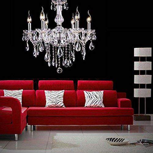 Ridgeyard Elegant Crystal Lamp Fixture Pendant 6 Light-Ridgeyard-