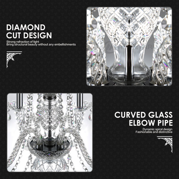 Ridgeyard 4 Lights Modern Luxurious Crystal Chandelier