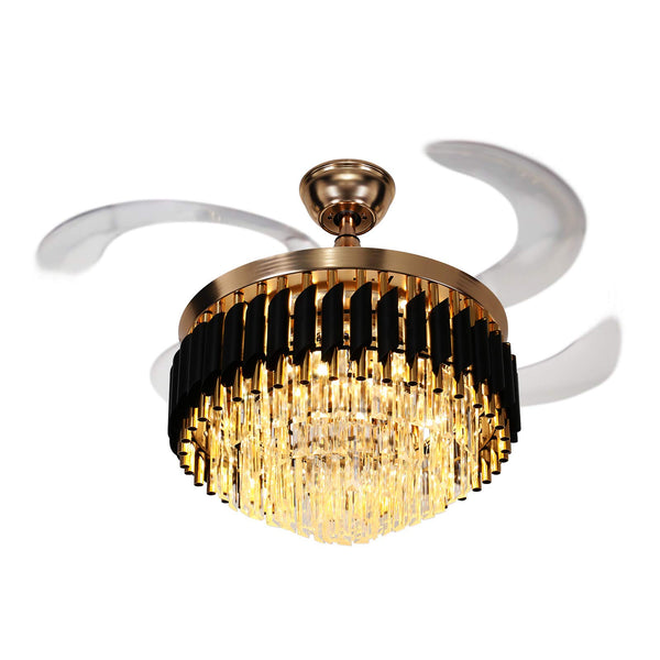 Ridgeyard 42" Crystal Ceiling Lamp Fan Light