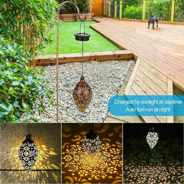 Ridgeyard 2 Pack LED Solar Lantern Outdoor Hanging Garden Lights-Ridgeyard-